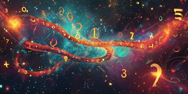 A stylized representation of numbers forming a path