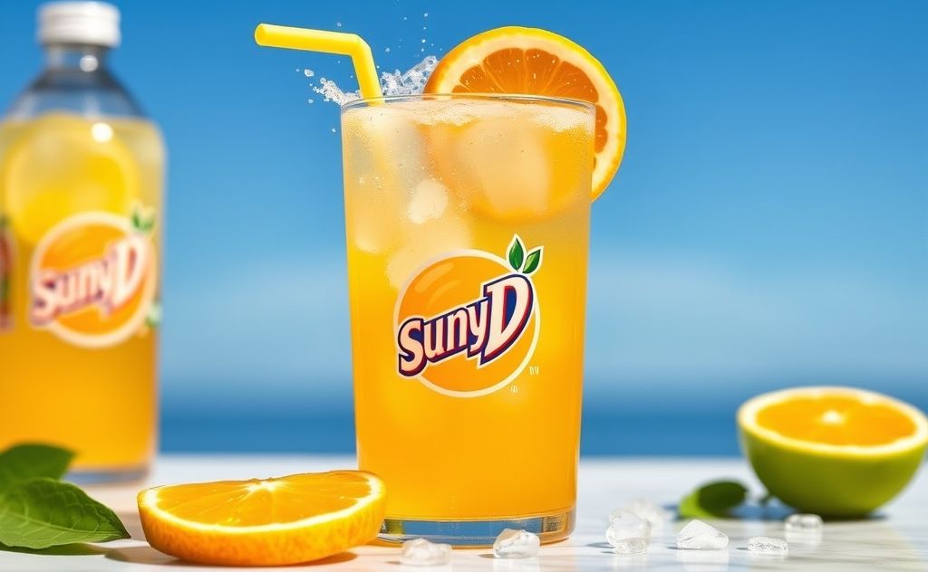 Sunny D drink with a vibrant citrus splash