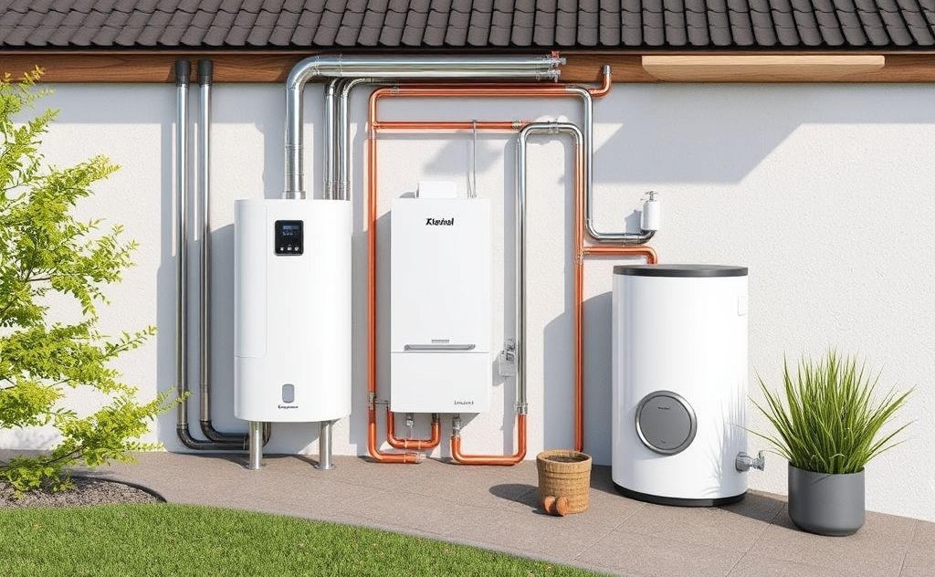 Sustainable hot water heating for central systems