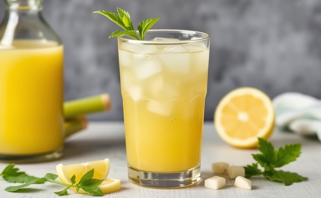 Sweet and refreshing sugarcane juice in a glass