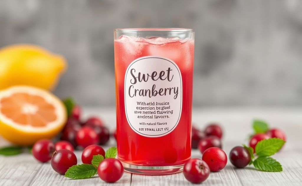 Sweet cranberry juice with natural flavors