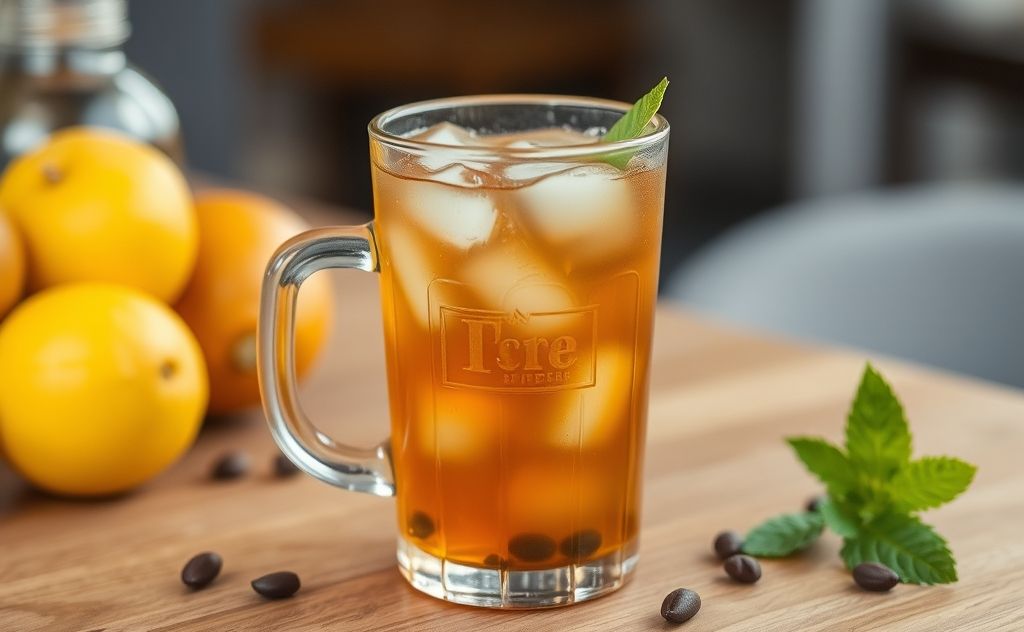 Sweet tea with caffeine question and refreshing vibe