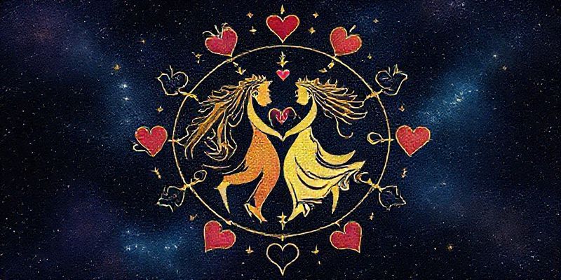 12 burcun aşk uyumunu simgeleyen görsel