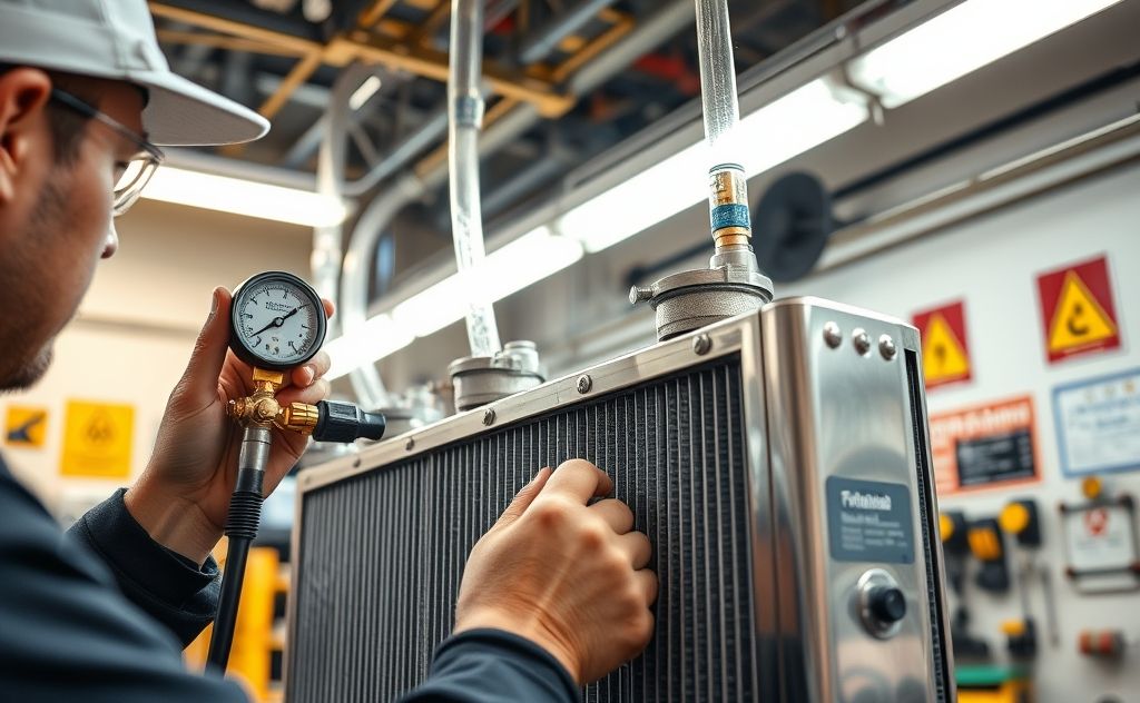 System pressure testing for safe radiator installation