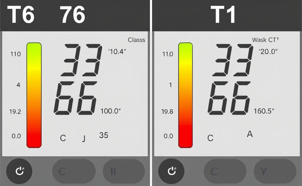 T6 and T1 temperature class comparison