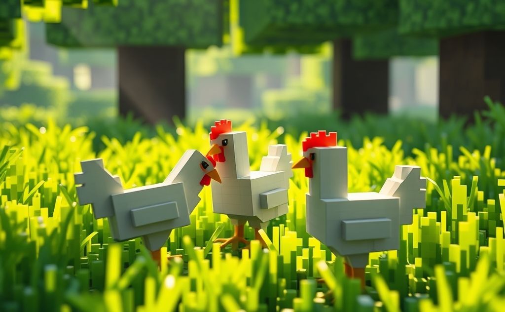 Tame chickens in Minecraft with care and patience