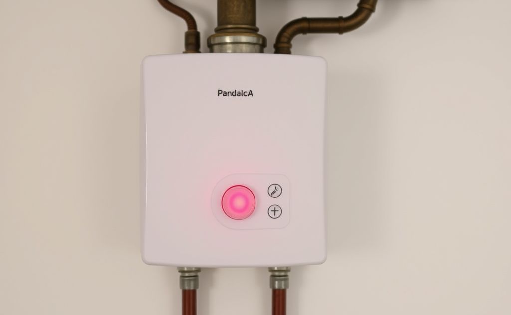 Tankless water heater with a blinking red light