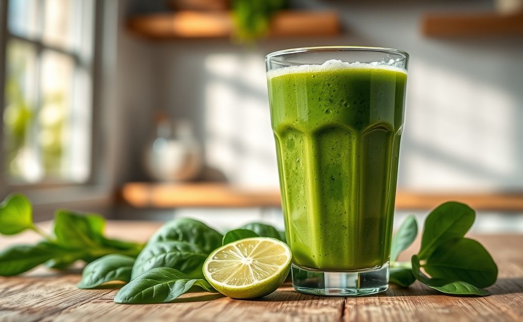 Taste of a refreshing spinach smoothie