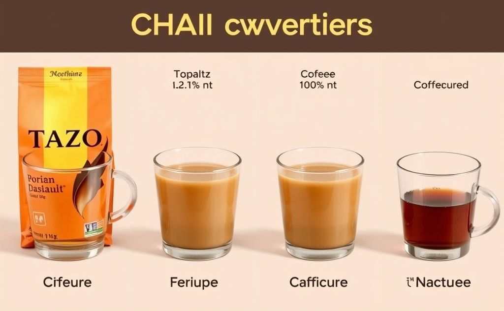 Tazo Chai tea caffeine comparison with others