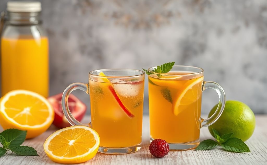 Tea and juice blend in refreshing harmony