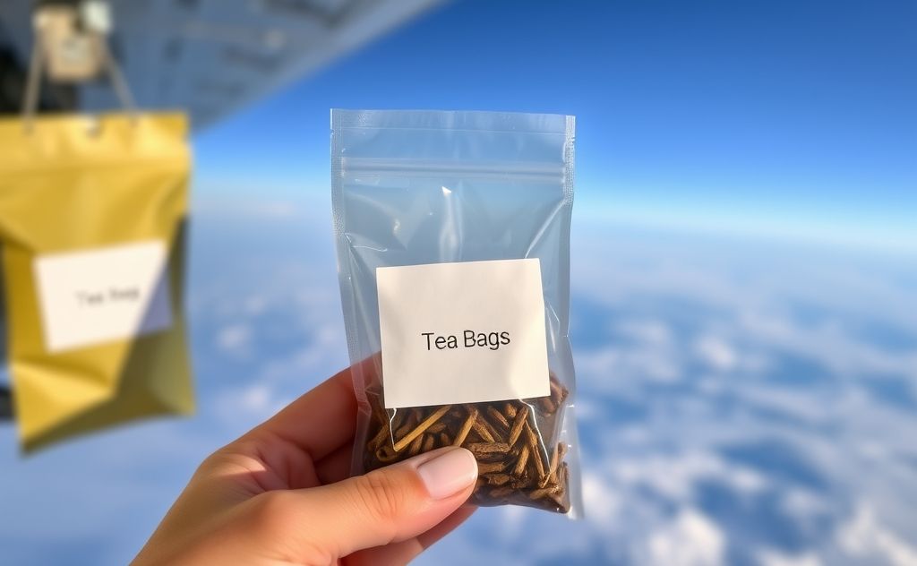 Tea bags allowed on planes, check regulations