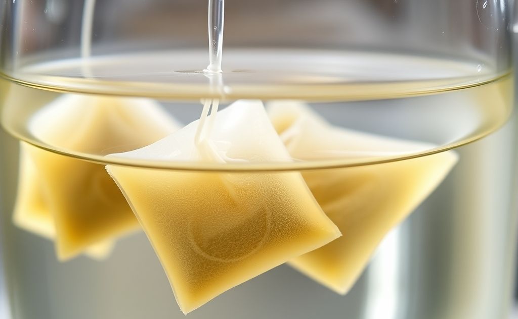 Tea bags in water for perfect brew ratio
