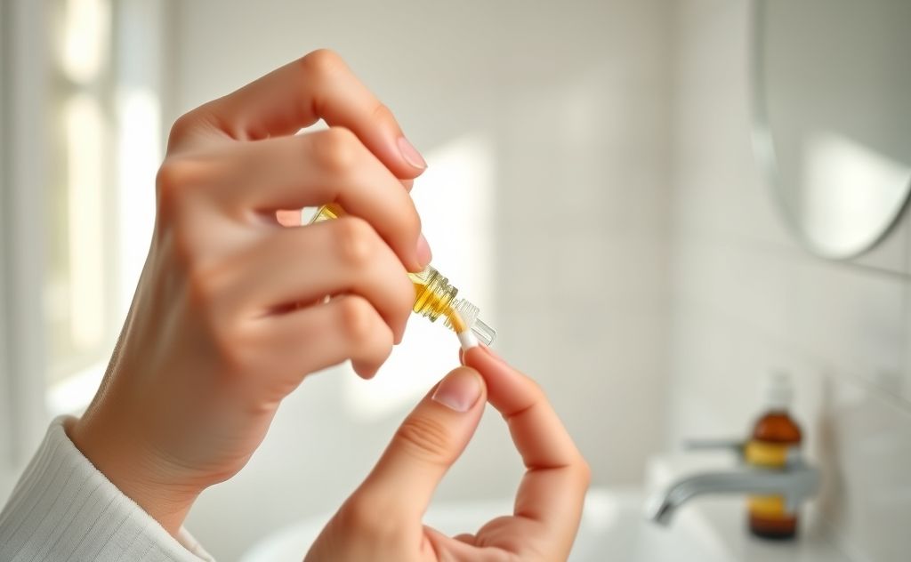 Tea tree oil application for piercing bumps