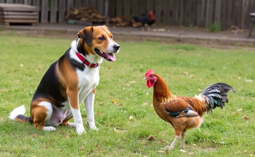 Teach dogs to coexist peacefully with chickens