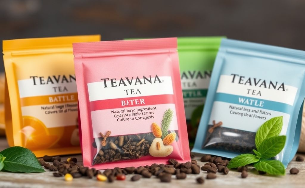 Teavana tea bags with natural ingredients and flavors