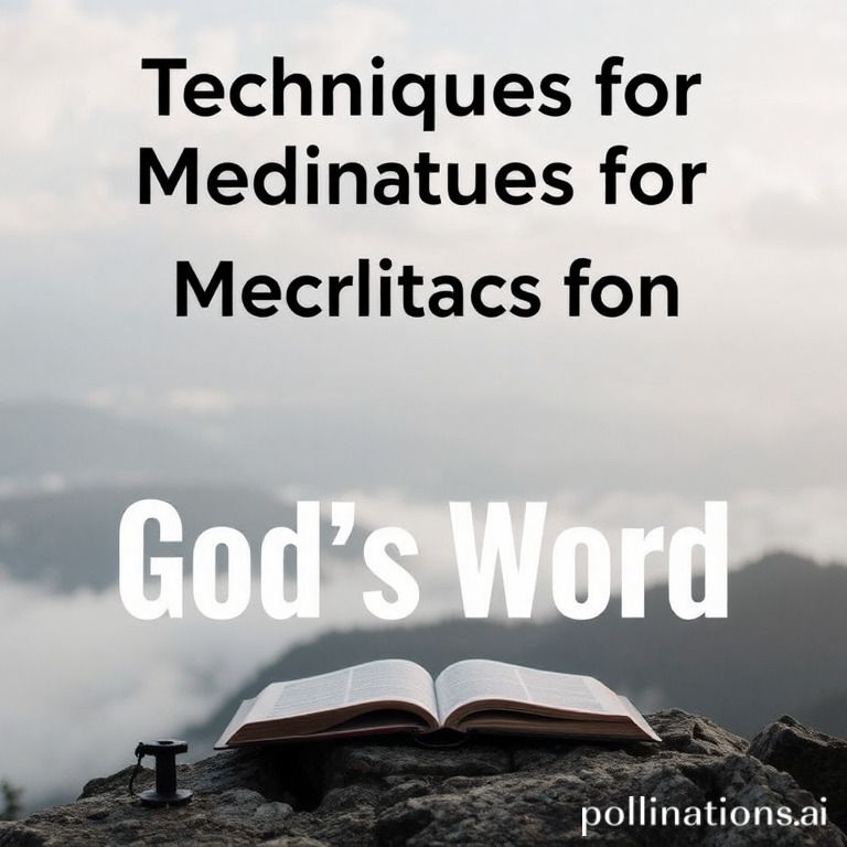 Techniques for Meditating on God's Word