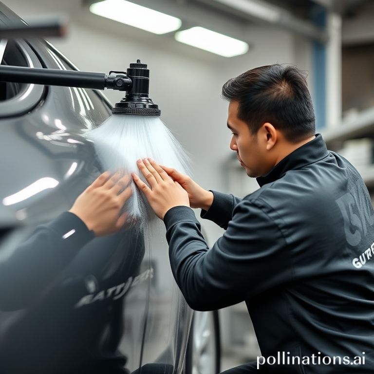 Blow dry mengeringkan bodi mobil