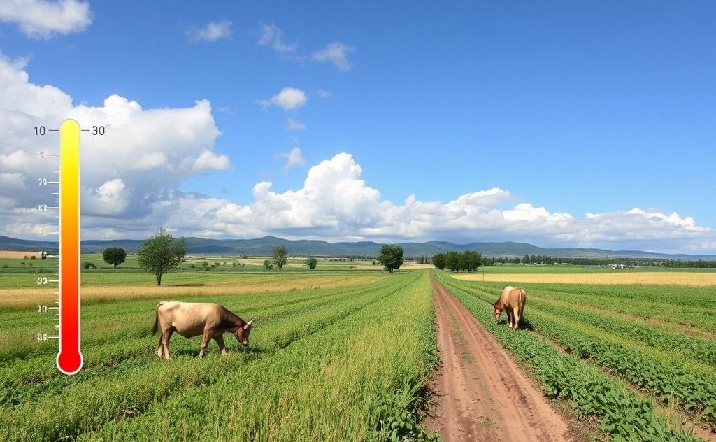 Temperature effects on agriculture from climate change