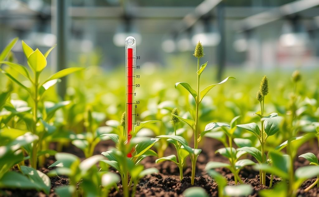 Temperature effects on thriving plants and growth