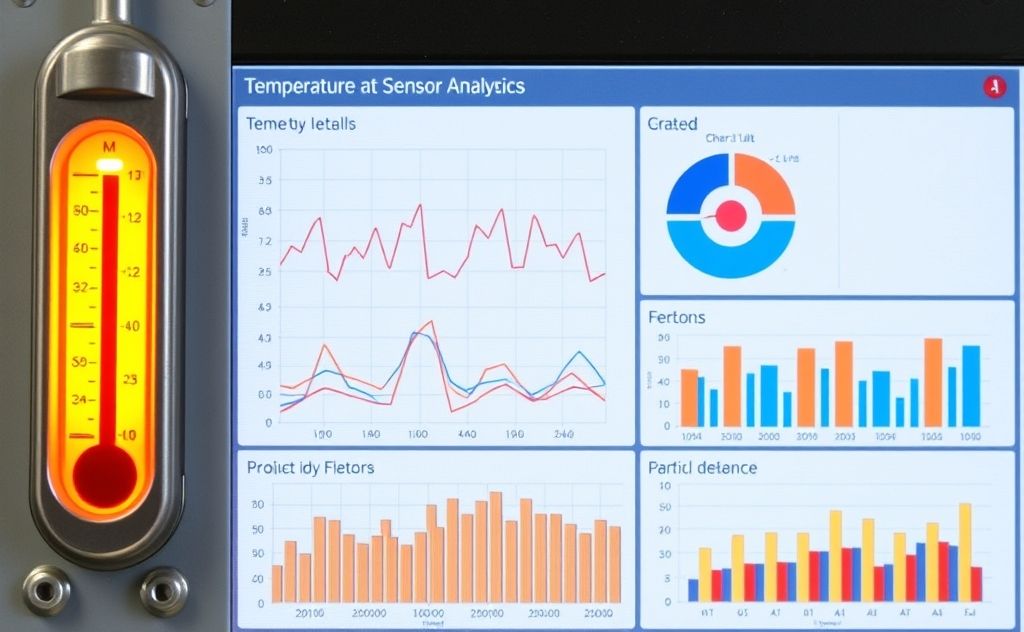 Temperature sensor data analysis with graphs and charts