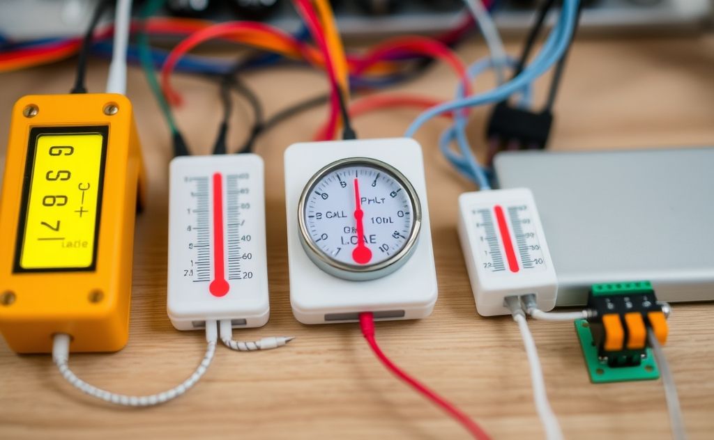 Temperature sensors connected to IoT devices