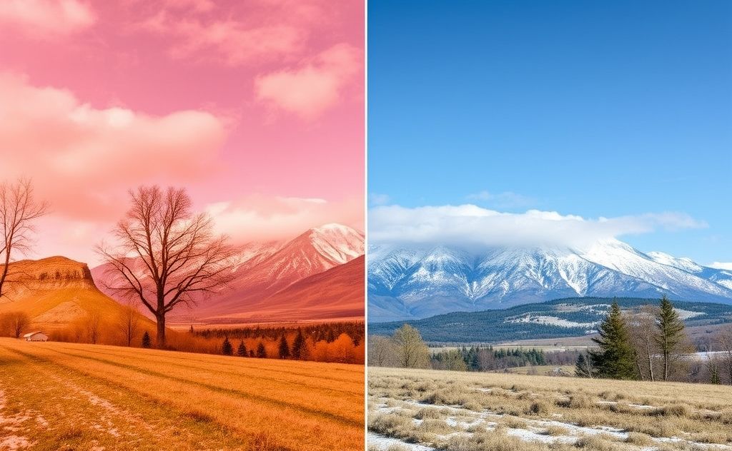 Temperature shifts throughout seasonal changes