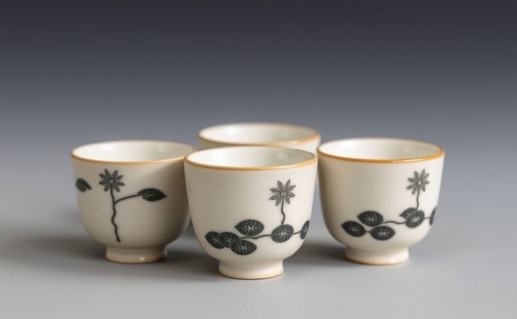 Tenmokus tea cups crafted in traditional Japanese style.