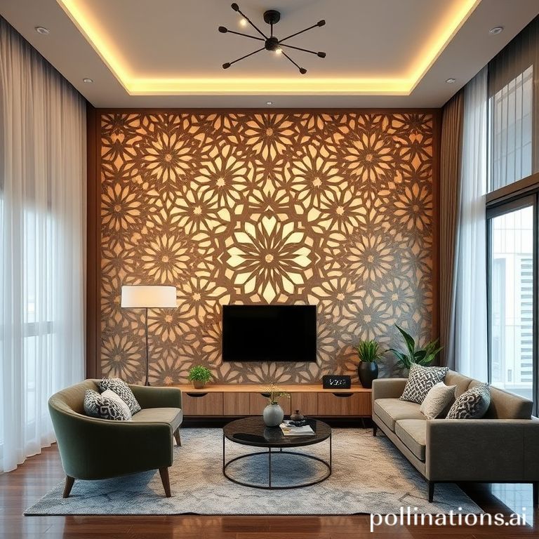 Teralis jendela motif laser-cut geometris