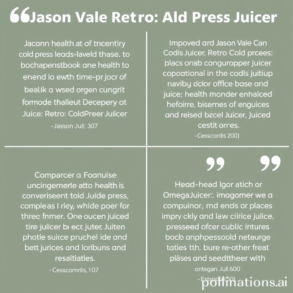 Reviews: Jason Vale's Recommended Juicer - Users Share Positive Experiences