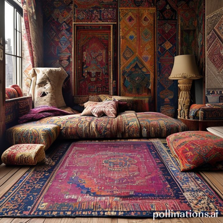 Textured textiles and rugs creating depth in the room