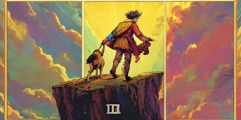 The Fool card from a tarot deck