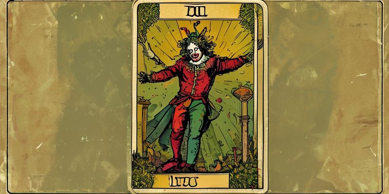 The Fool tarot card, representing new beginnings and a leap of faith.