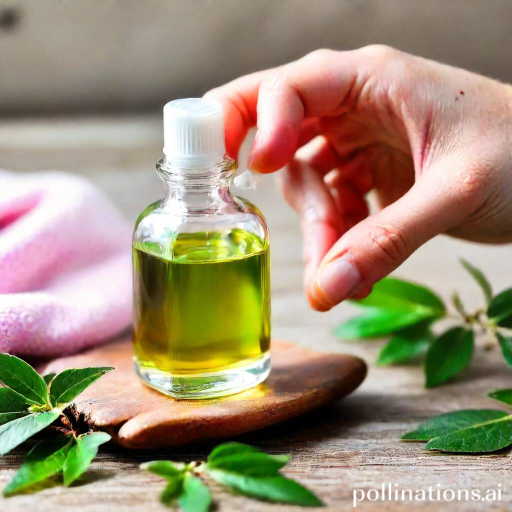 Tea tree oil in sanitizer.