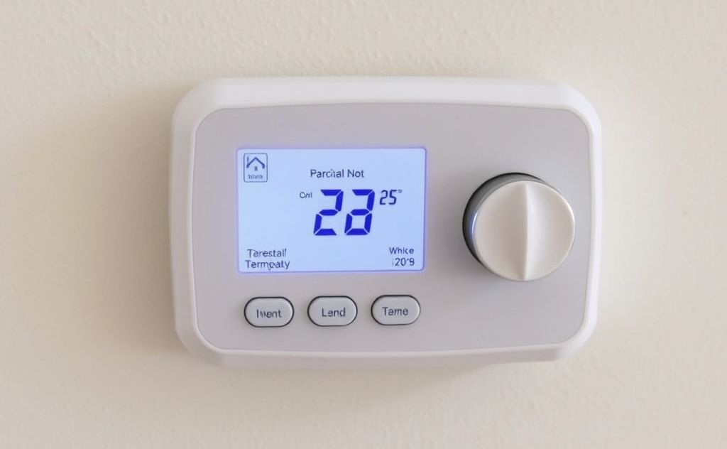Thermostat controls radiant heater temperature