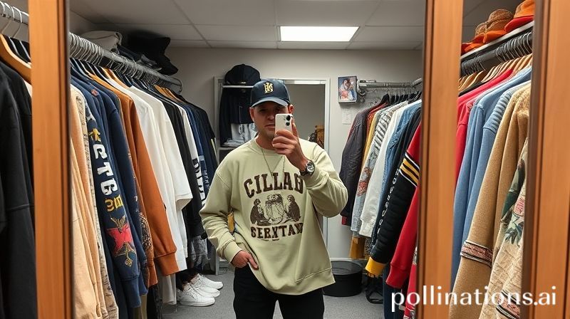 Fitting room thrift shop outfit