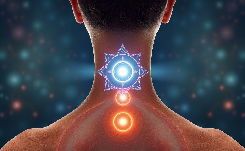 Throat chakra connection back of the neck