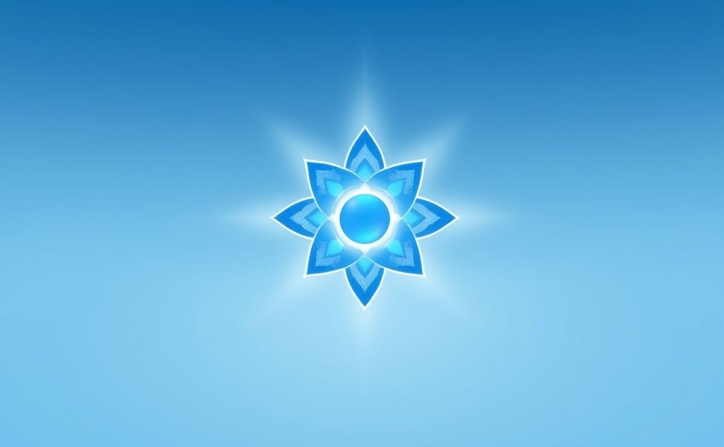 Throat chakra symbol with serene blue tones