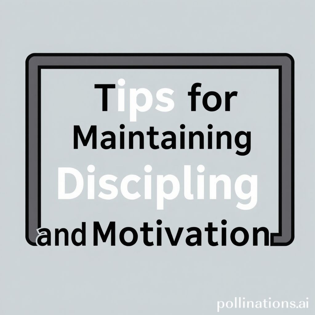 Tips for Maintaining Discipline and Motivation