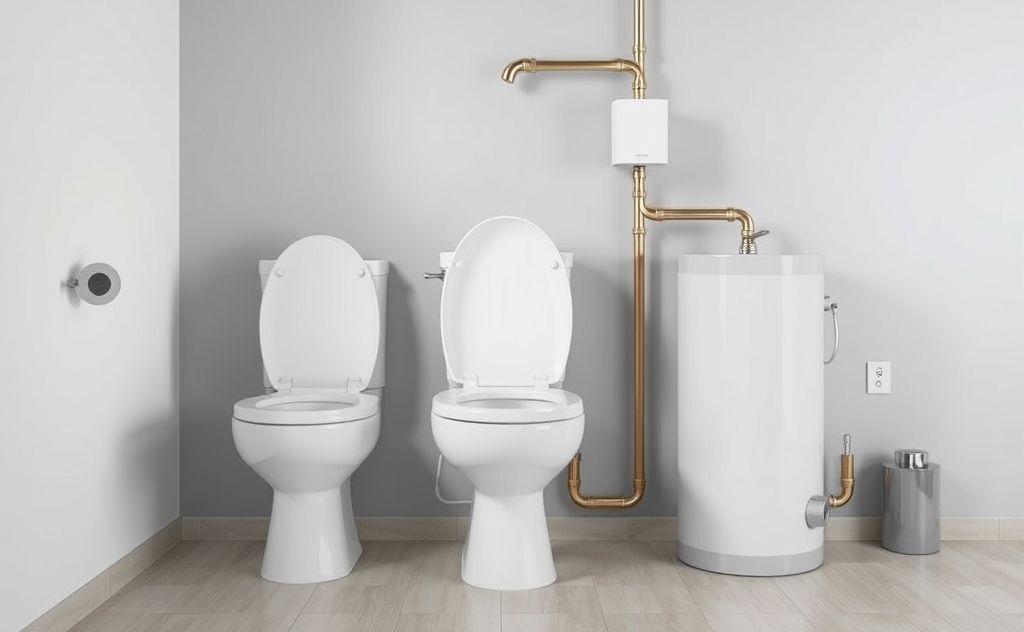Toilet and water heater connection concept image