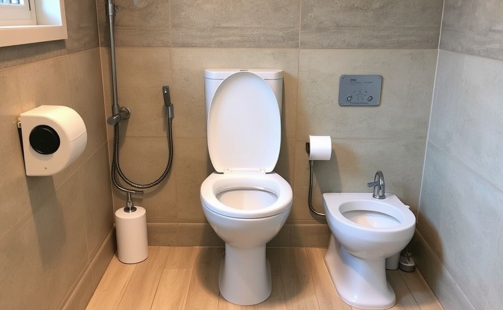 Toilet linked with hot water system