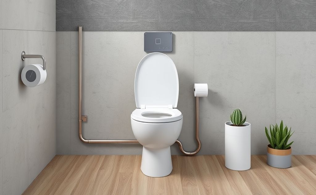 Toilet water heating device concept design