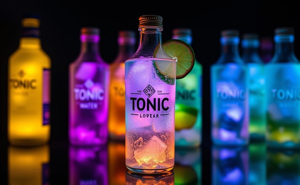 Tonic water glows bright under black light