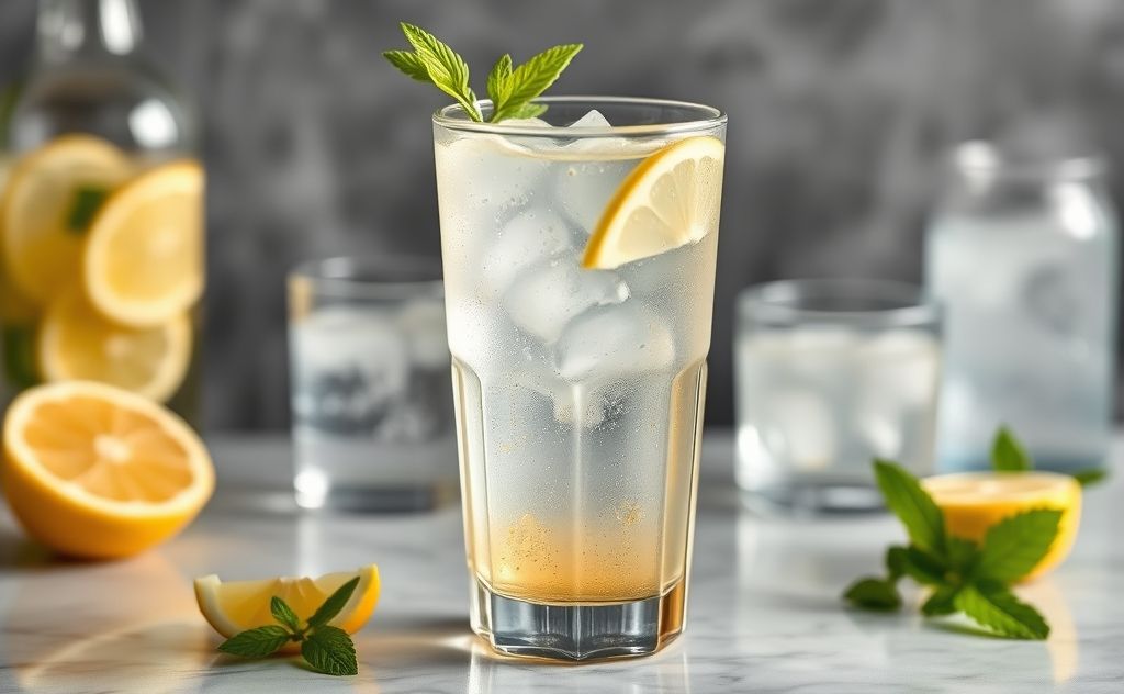 Tonic water served in a refreshing glass