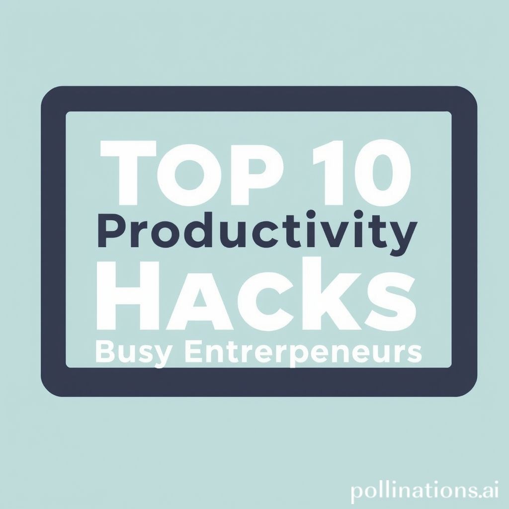 Top 10 Productivity Hacks for Busy Entrepreneurs