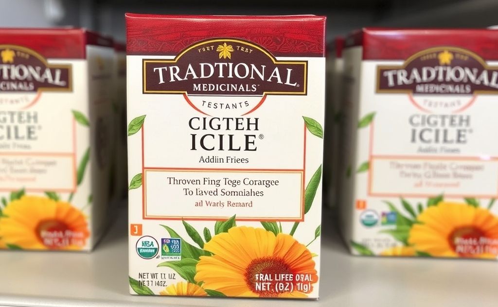 Traditional Medicinals Tea packaging with gluten-free label
