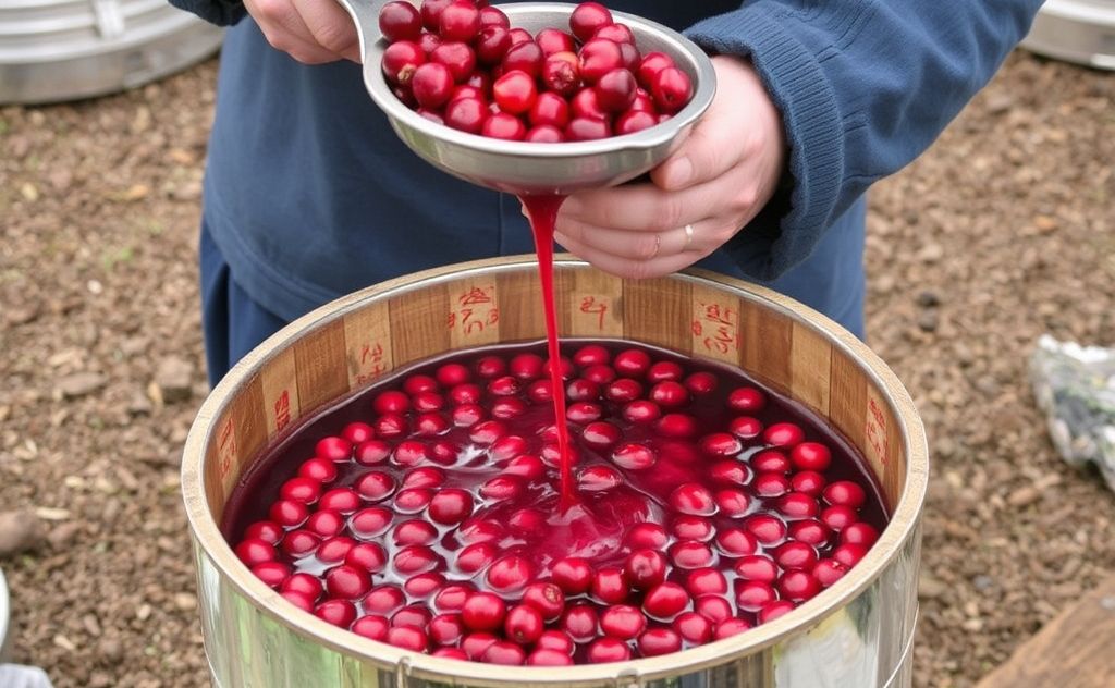 Traditional cranberry juice extraction method