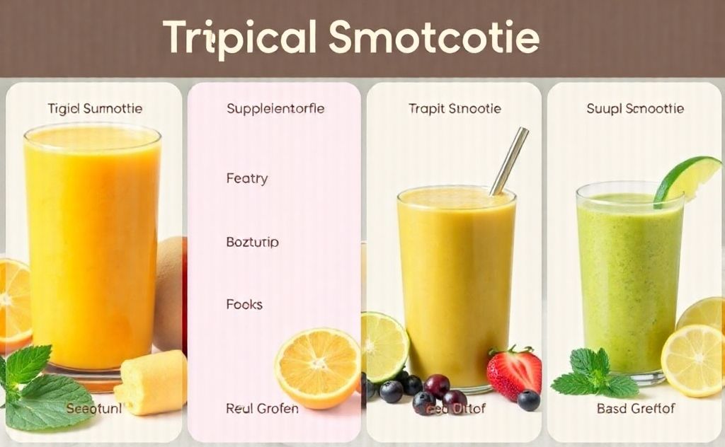 Tropical Smoothie supplement options displayed.