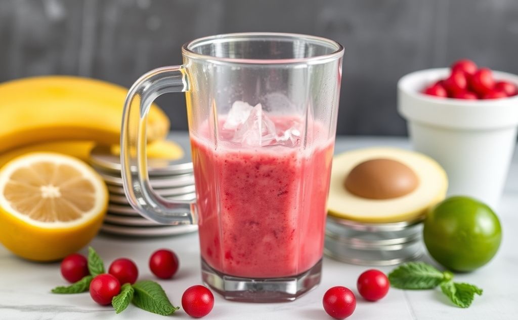 Tropical cranberry smoothie ingredients blend