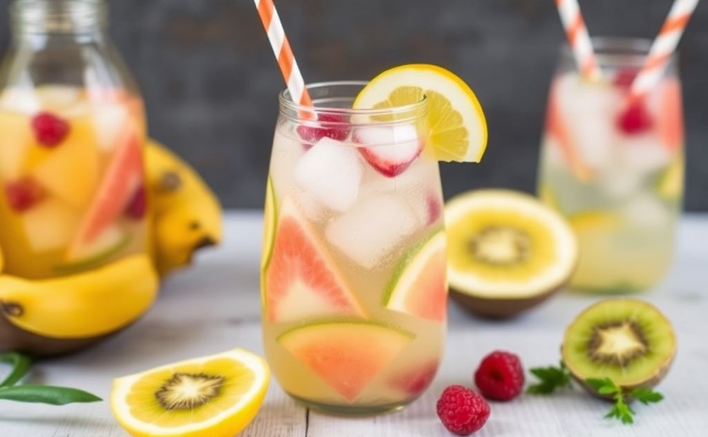 Tropical fruit infused coconut water recipe