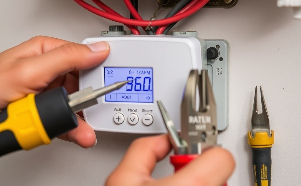 Troubleshooting a faulty thermostat with tools